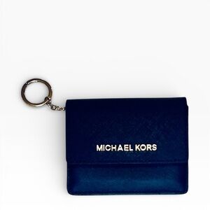 Michael Kors Jet Set Travel Card Case Wallet & ID Holder in Navy Blue